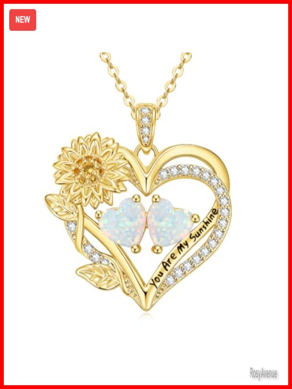 14k Gold Plated Double Birthstone Heart Pendant Necklace